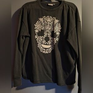 Mighty Fine Black Sweatshirt with Floral Design